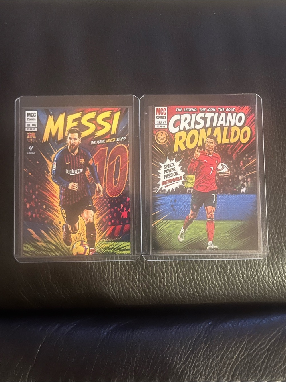 Cristiano Ronaldo and Lionel Messi Custom Art Soccer cards